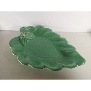 Pottery Guild Green Leaf Dish